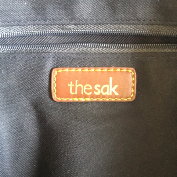 The Sak Crochet Shoulder Bag Dark Navy Blue Silver Metallic - Picture 2 of 6